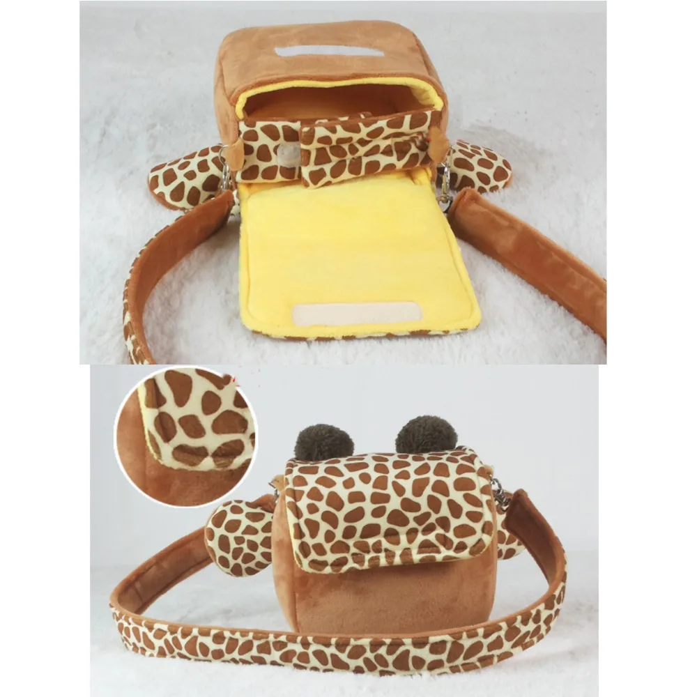 Милая мягкая короткая плюшевая сумка на плечо для камеры с жирафом плечевым