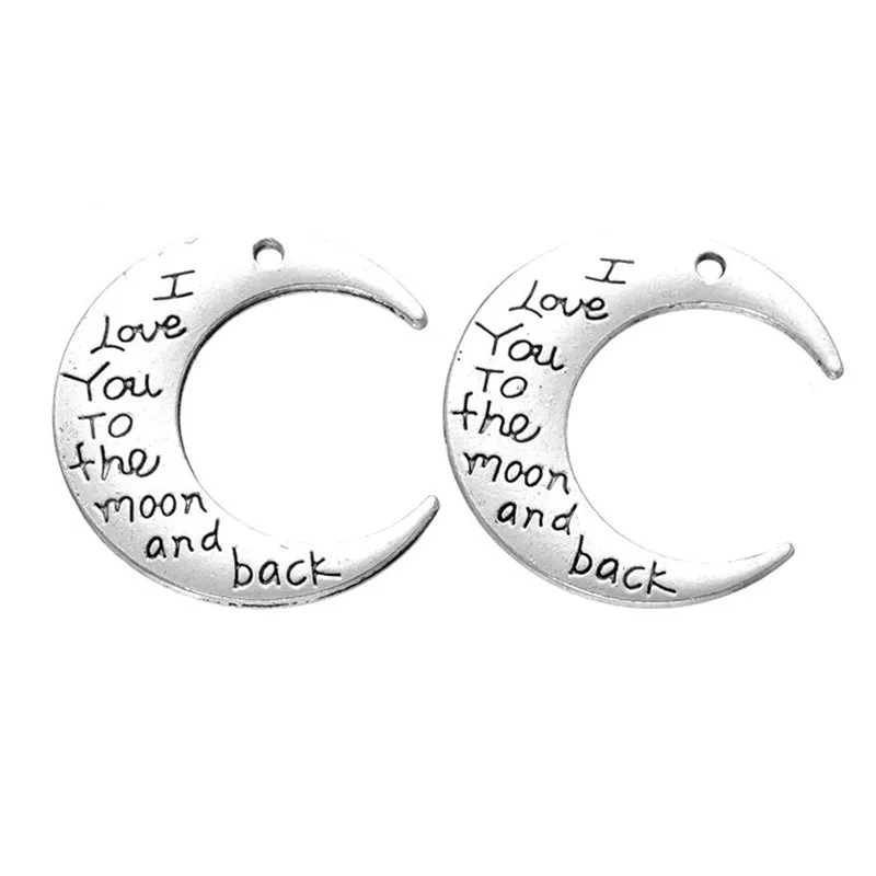 Moon Charms античное серебро I Love You To The And Back Charm подвеска 30*9 3 мм 200 шт CHF012 | Украшения и