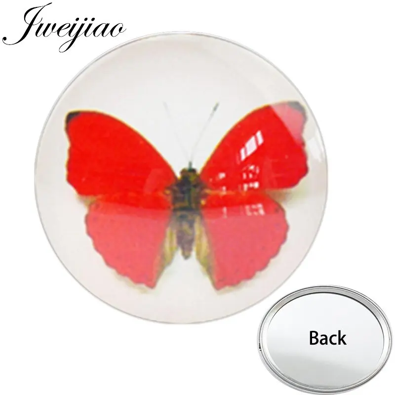JWEIJIAO LOVE Butterfly милый односторонний Плоский Мини карманный зеркальный косметический кошелек для путешествий зеркальный уникальный подарок для женщин - Цвет: D1250