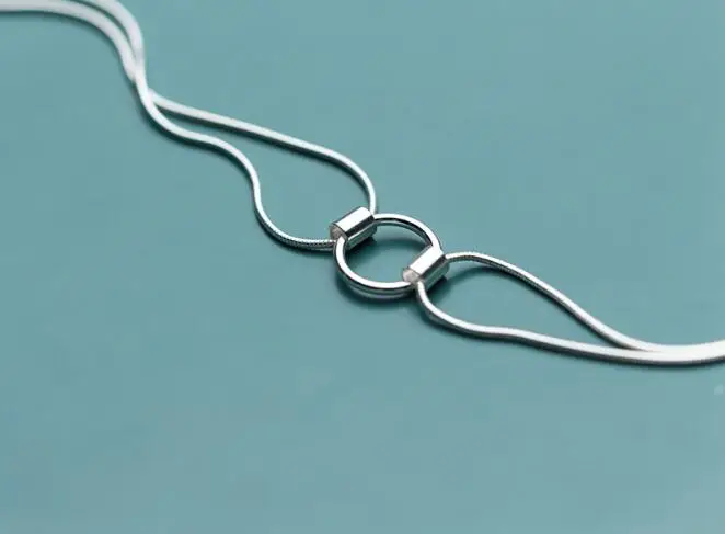 1PC Authentic REAL. 925 Sterling Silver Open Circle chain Bracelet GTLS887 | Украшения и аксессуары