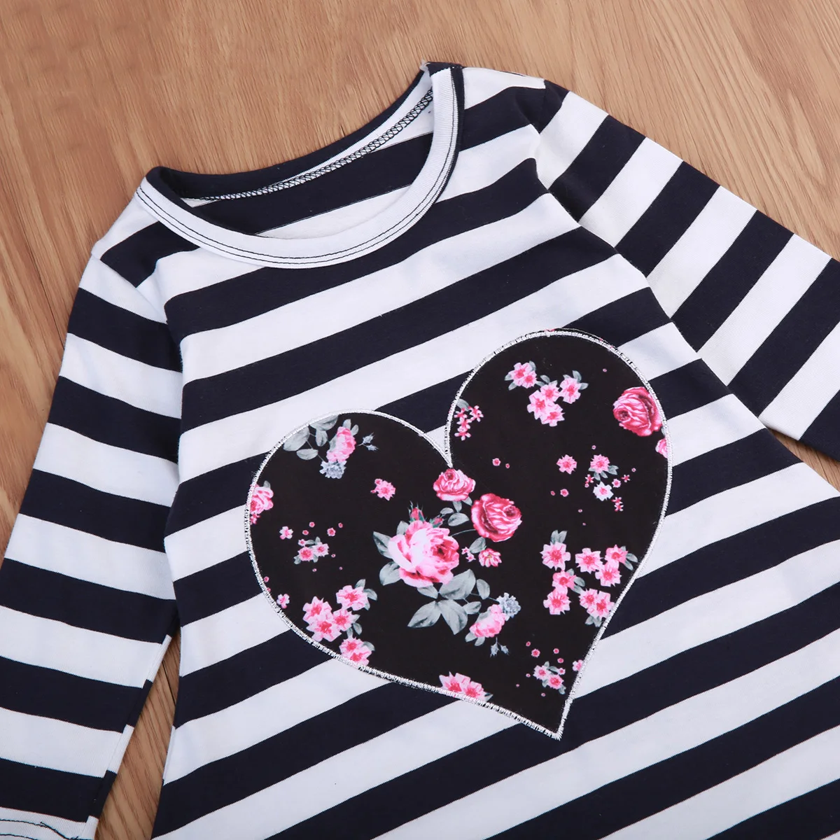 Хлопок 2 шт. для новорожденных маленьких девочек дети Футболка в полоску с