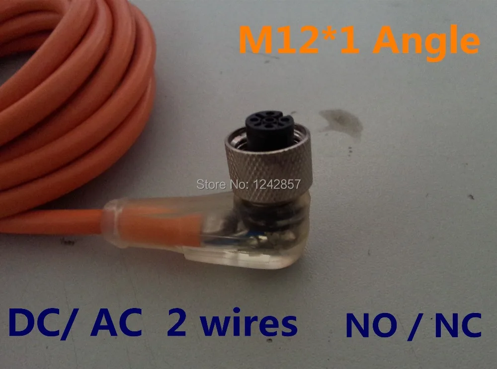 Бесплатная доставка, M12 * 1 2 провода AC/DC, NO/NC прямой разъем датчика гнездовой Соединительный соединитель со светодиодной подсветкой 2 контакта