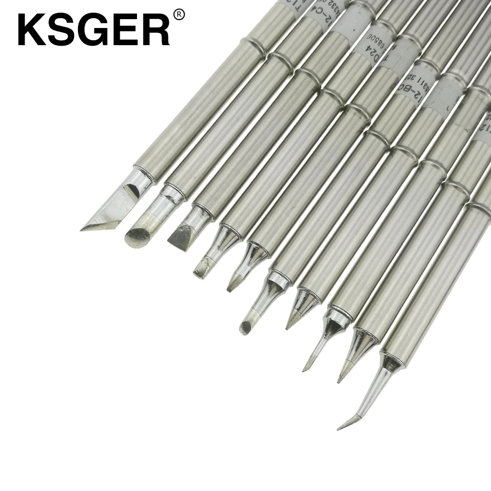 KSGER T12 серебряный паяльник наконечники паяльная станция ручка сварки заменить T12-B BC2 K C1 C4 D08 D24 D4 I JL02 паяльник