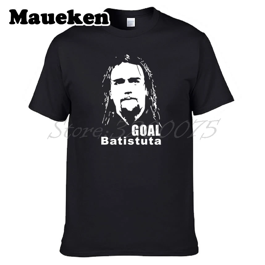 Мужская футболка Gabriel Omar Batistuta 9 GOAL Silhouette Fiorentina ROMA Argentina Legend W18070201|Мужские футболки|