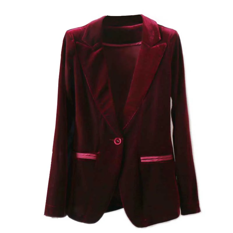 HEE GRAND 2018 модный бархатный женский Блейзер красный синий Элегантный костюмы