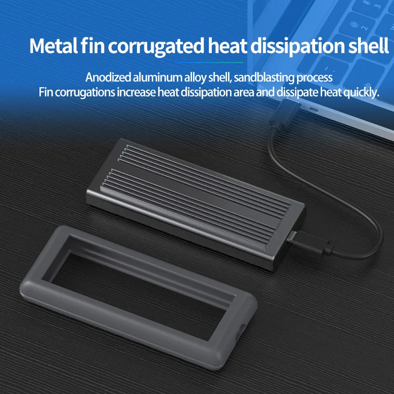 NVME&NGFF M.2 ssd cases type-c port heat dissipation aluminum ssd high speed transmission hard drive enclosure
