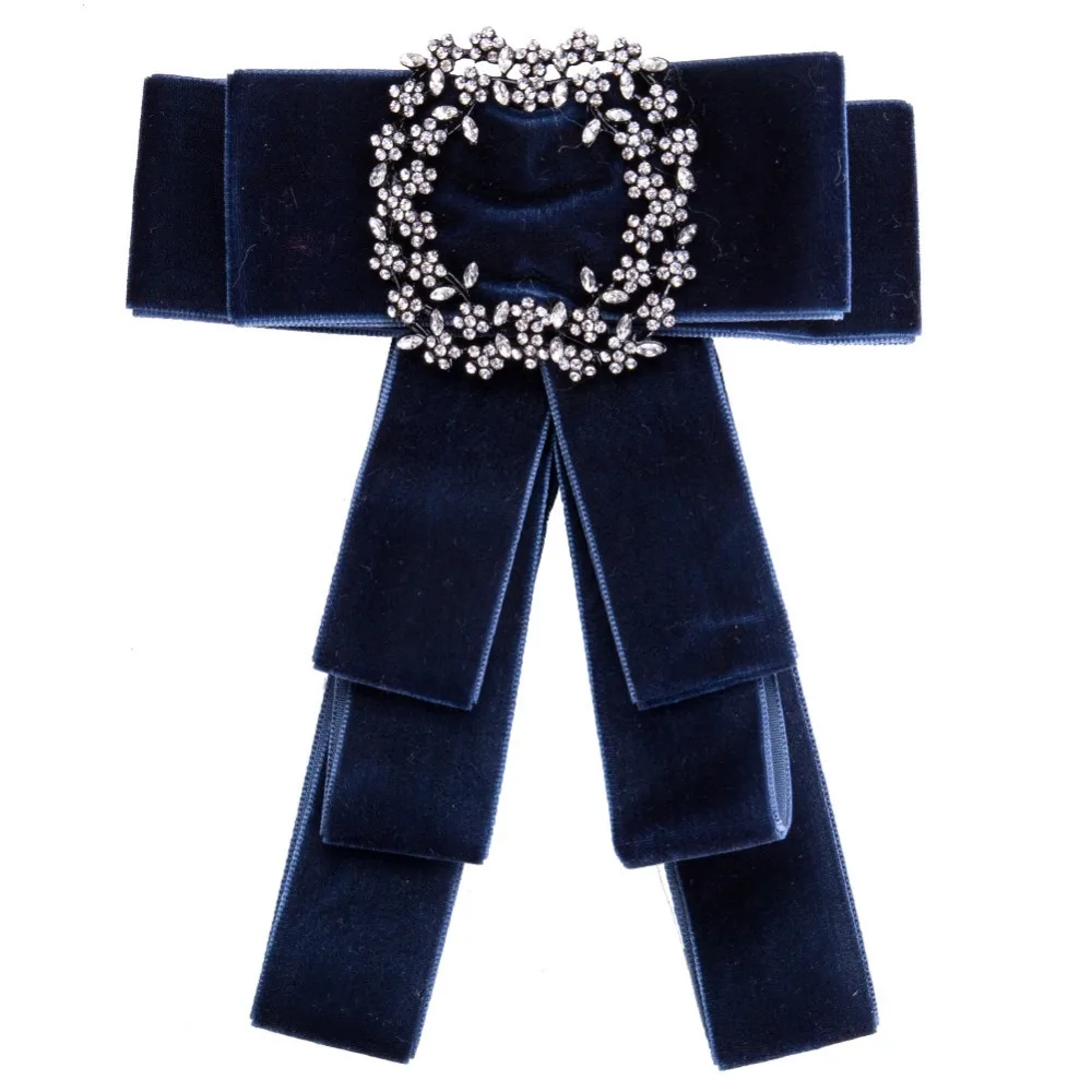 Модные Преувеличенные Броши Стразы для платья рубашки Бархатные булавки галстук