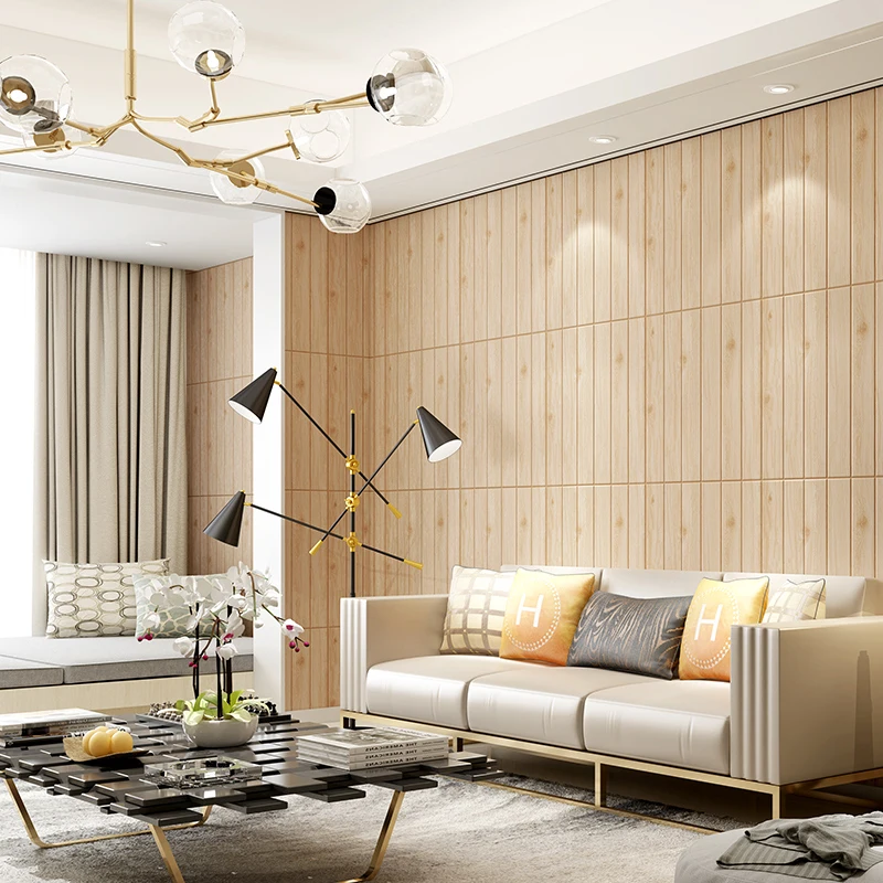 Самодельные 3D обои самоклеящиеся зернистые наклейки на стену из дерева посылка