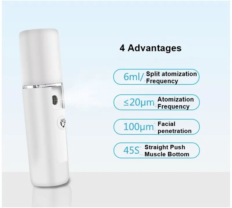Free shipping Mini USB Nano Mist Sprayer Facial Skin Steamer Moisturizing Care Tool Face Spray Beauty Instrument Device | Красота и