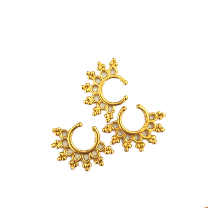 Поддельные пирсинг Ювелирное кольцо в нос из нержавеющей стали клип на