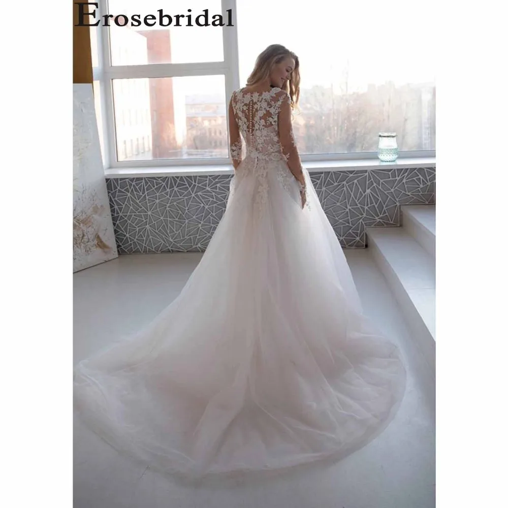 Женское кружевное платье Erosebridal пикантное свадебное с вырезом лодочкой и