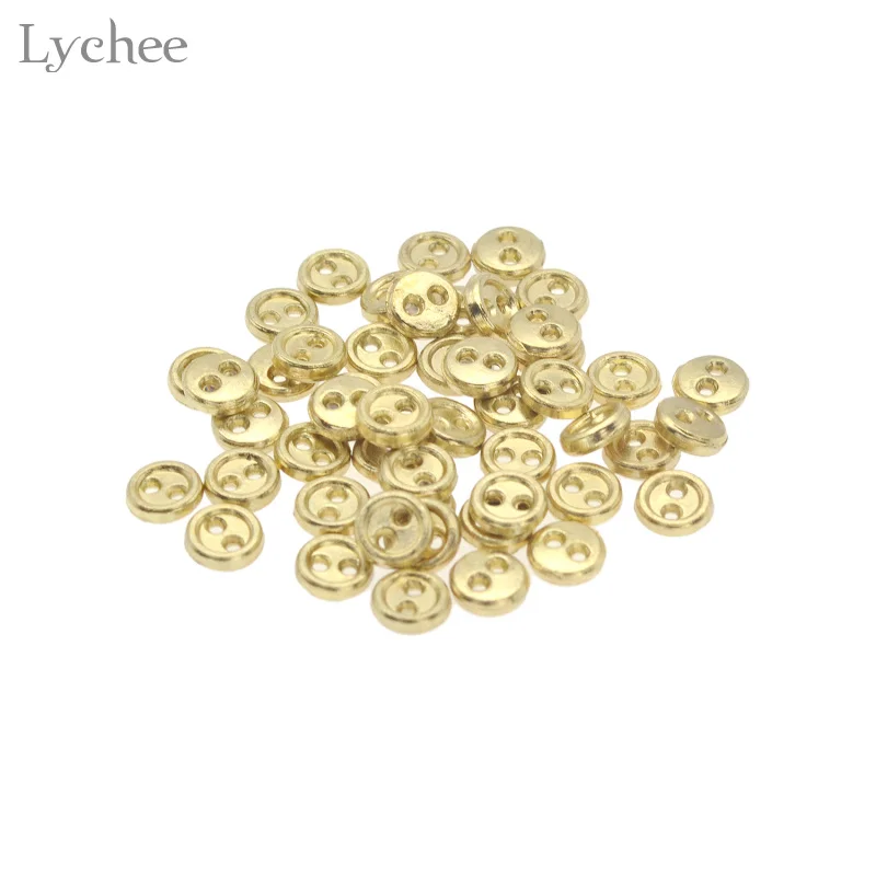 Lychee Life 50 шт. 5 мм Мини пуговица для куклы DIY Ручная работа швейная с 2 отверстиями