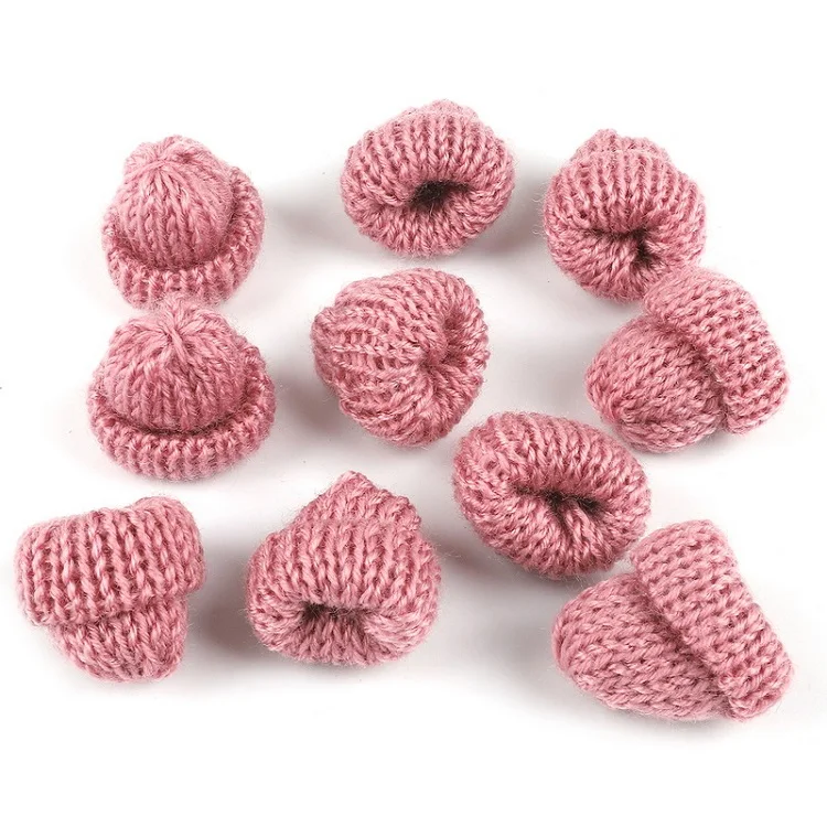 Dark Pink Мини плюшевый шар вязаная шляпа DIY куклы одежда ручной работы швейный материал мягкая лента для украшения шляп, сумок, одежды Художественные товары аксессуары для волос - Цвет: Dark Pink