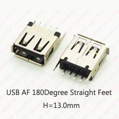 Разъем USB типа A 10PCSUSB 2 0 гнездо прямые ножки 180 Степень погружения (H = 13 мм)|dip connectors|l