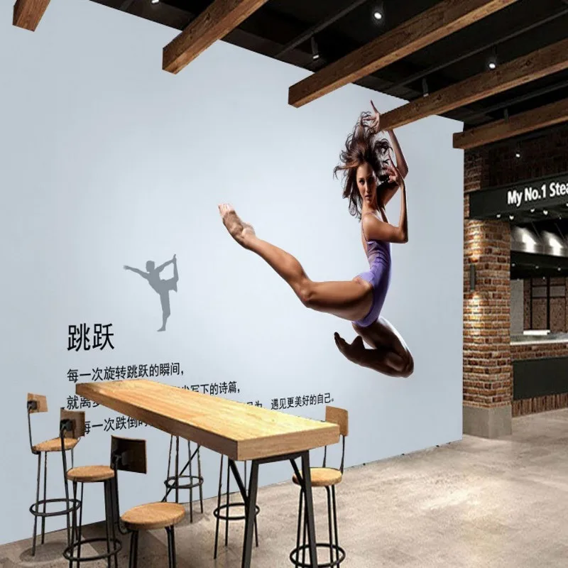 Dropship Colomac White Wallpaper Modern Minimalist Dance Studio Ballet Yoga Hall 3d Wall Murals Papel Mural | Обустройство дома