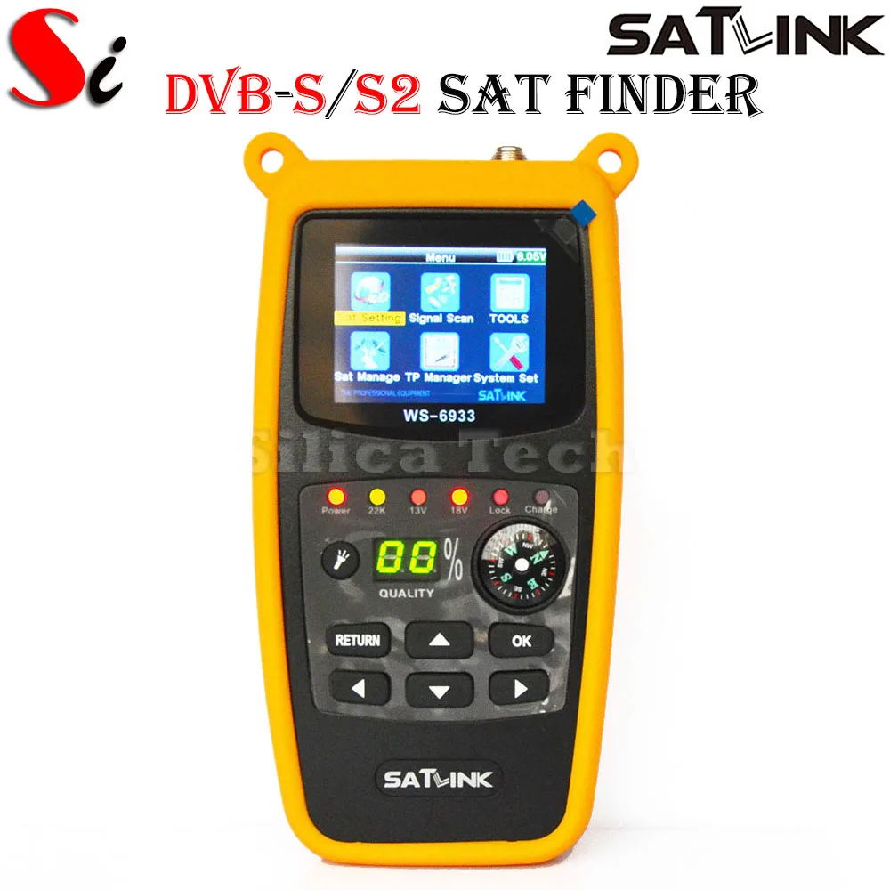 Оригинальный Новый Satlink WS 6933 DVB S2 FTA C & Ку Цифровой спутниковый Finder метр с компасом