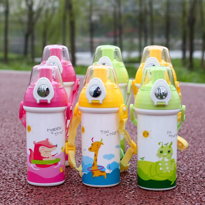 Пластиковая чашка для кормления ребенка 550 мл без БФА детская бутылка с слинг