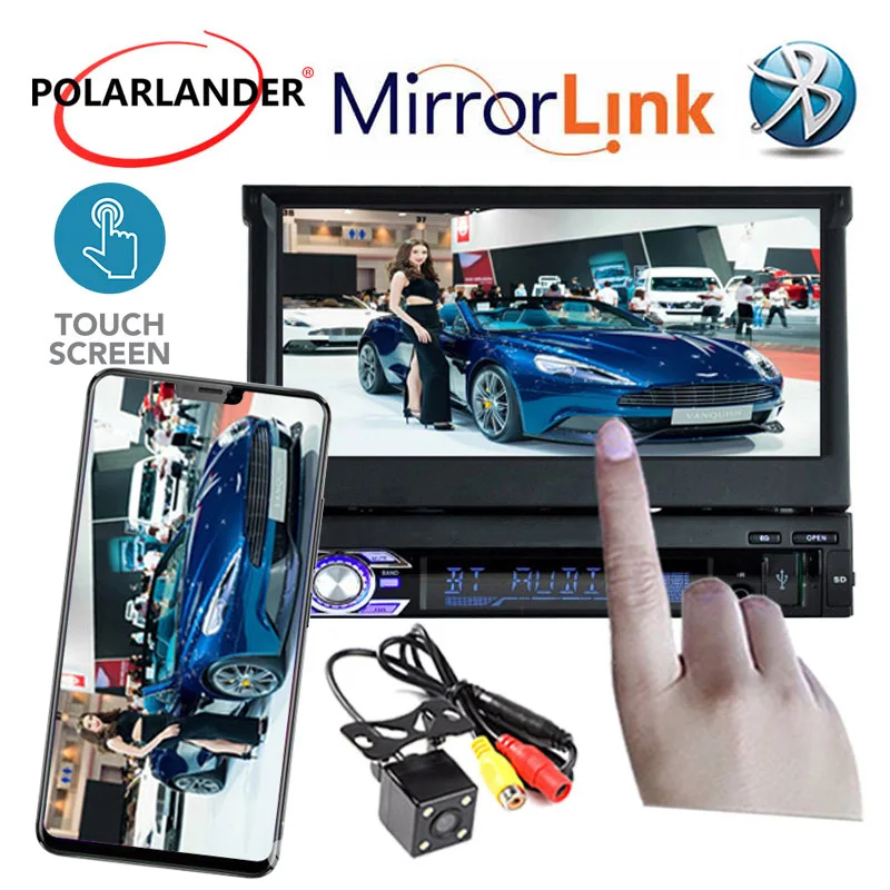 Автомагнитола MP5 MP4 1 DIN 12 В автомобильная аудиосистема с USB/SD/TF/AUX радио кассета