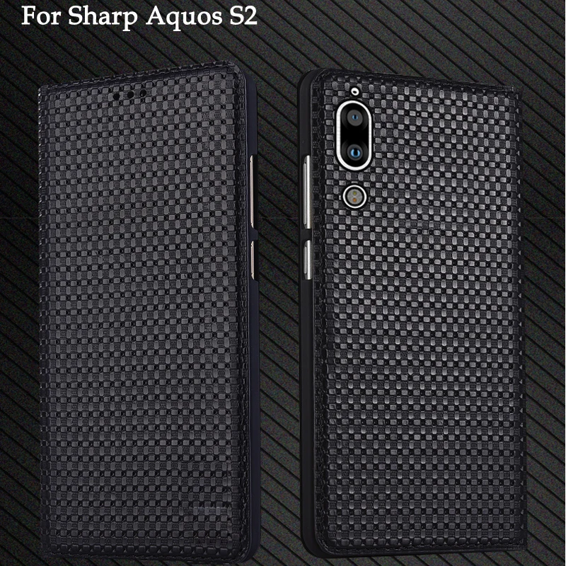 5 дюйма из натуральной кожи задняя крышка для Sharp Aquos S 2 coque САППУ флип чехол Крышка