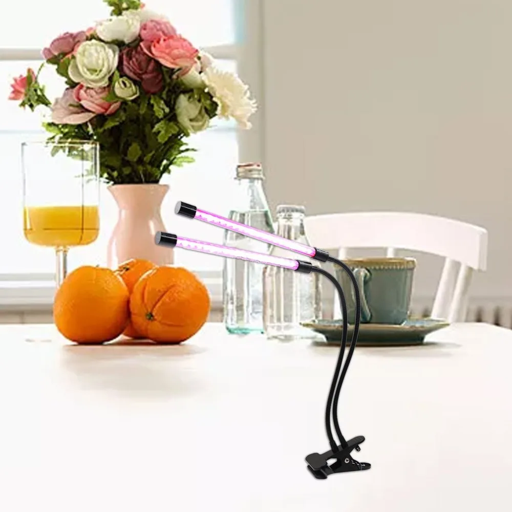 2/3 головки Настольный зажим светать переключатель светодиодный свет роста