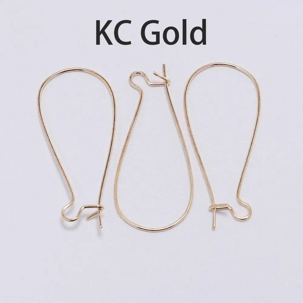KC Gold 50 шт./лот, французские Серьги с петлями, обручи, крючок для изготовления ювелирных изделий, сделай сам, серьги, базовые аксессуары, принадлежности - Цвет: KC Gold