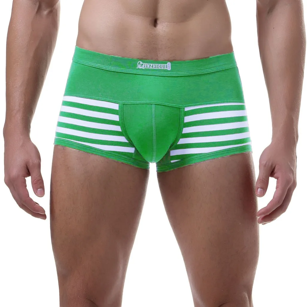 Нижнее белье мужское мягкие дышащие трусы в полоску комбинированное нижнее