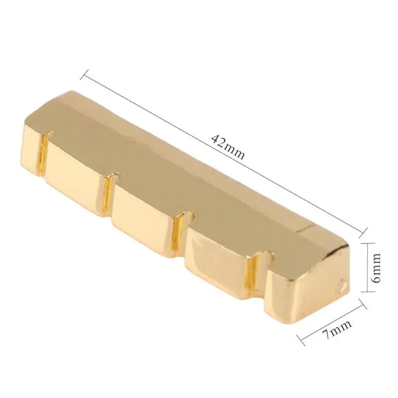 42mm Slotted Brass Metal String Nut for 4-String Electric Bass Guitar Professional Stringed Instruments Guitar Parts Accessories