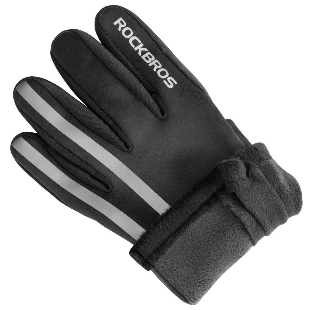 Велосипедные перчатки ROCKBROS термоперчатки из искусственной кожи с пальцами для