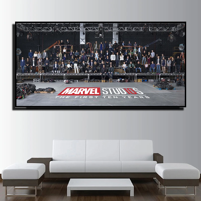 Marvel Cinematic Universe 10th anniversary Железный человек Мстители: финальный фильм плакат домашний Декор стены Искусство супер герой холст печать