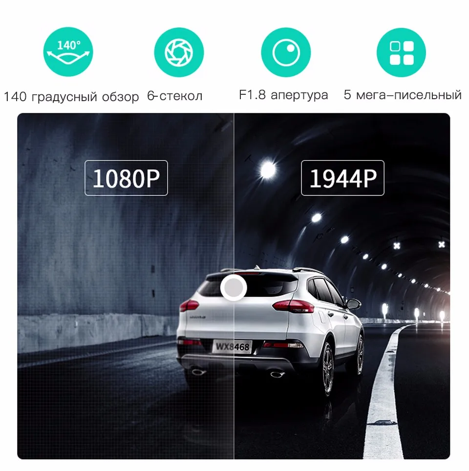 Купон-197,73 руб Видеорегистратор Xiaomi 70mai Dash Cam Pro, Разрешение 2592x1944, Обзор 140°, F/1.8, доп. модулей GPS активирует ADAS, поддержка WDR, Режим парковки
