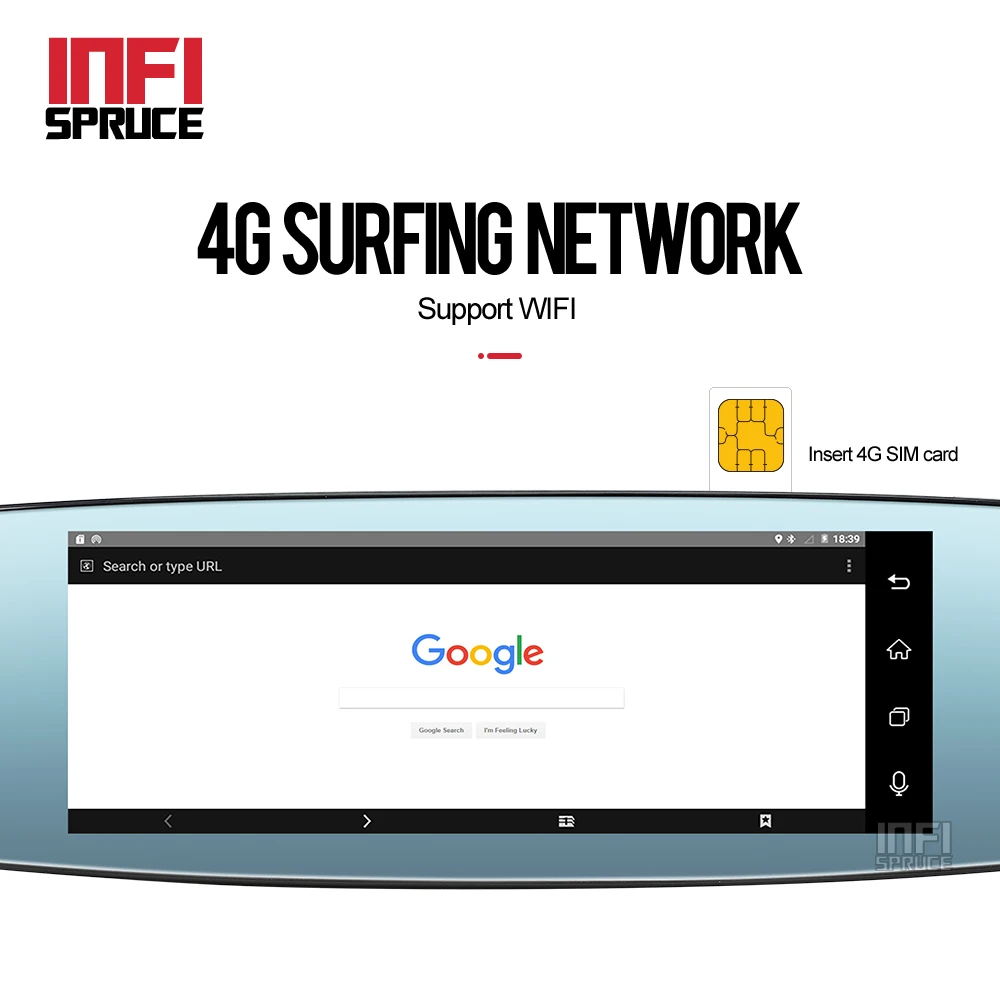 Infispruce 7 &quot4G Автомобильное Зеркало dvr Автомобильная камера gps Bluetooth WiFi двойной