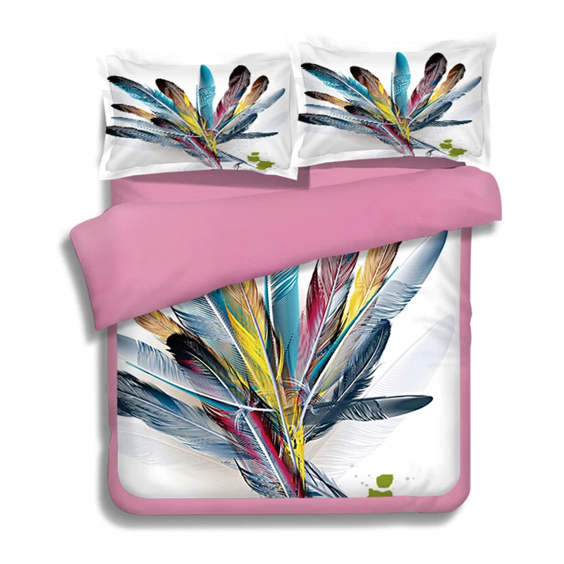 Новое постельное белье HD 3d с цветными перьями черное белое теннисное покрывало