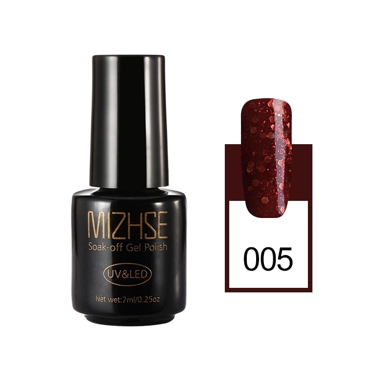005 MIZHSE УФ-гель для ногтей Маникюрный бриллиантовый блеск с ультрафиолетовым свечением лак для ногтей с блестками Гель для ногтей замачиваемый Гель-лак красная Алмазная цветная серия - Цвет: 005
