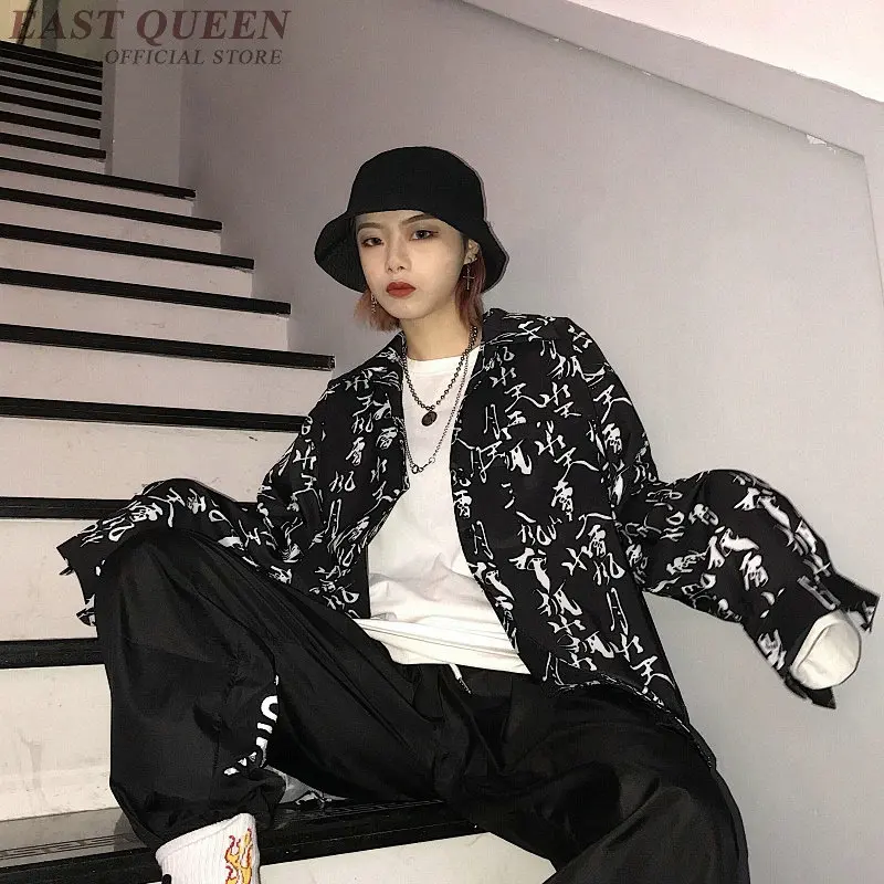 Японская мода рубашки для пары женские винтажные блузки 2019 уличная одежда в