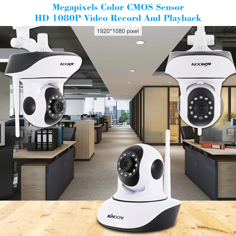 IP камера KKmoon HD 1080P Беспроводная с поддержкой Wi Fi и слотом для TF карты|Камеры