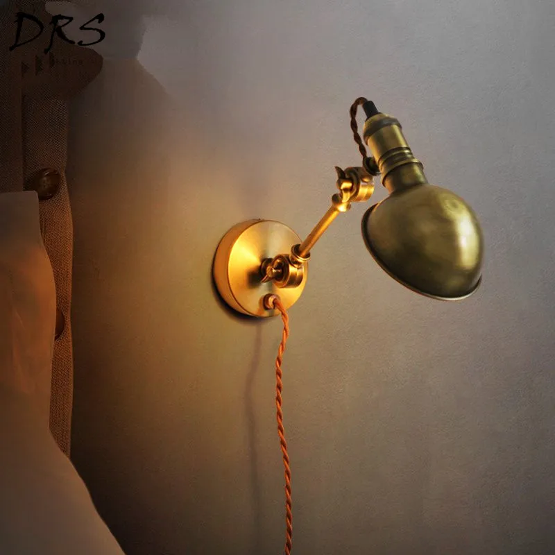 American Loft Wall Lamps Country Retro Iron Bronze Creative Saconces Aisle Staircase Lights Living Room Decor Home | Лампы и освещение