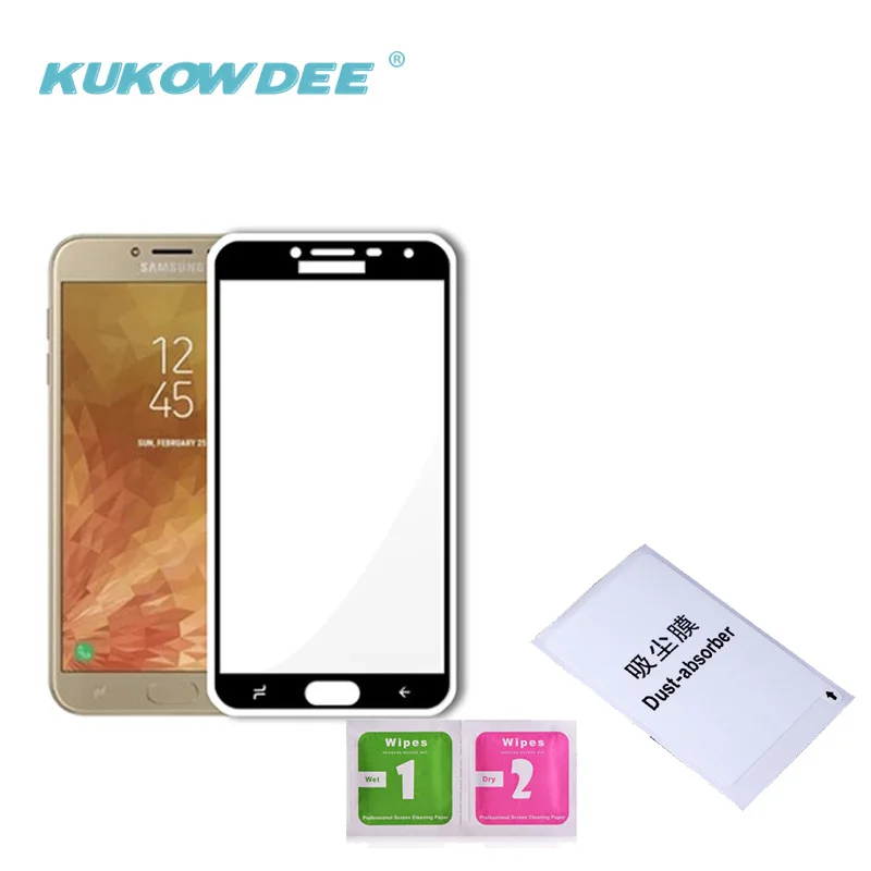 3D Переднее стекло протектор для Samsung Galaxy J4 J6 J8 + 2018 закаленное черный с пластиковой