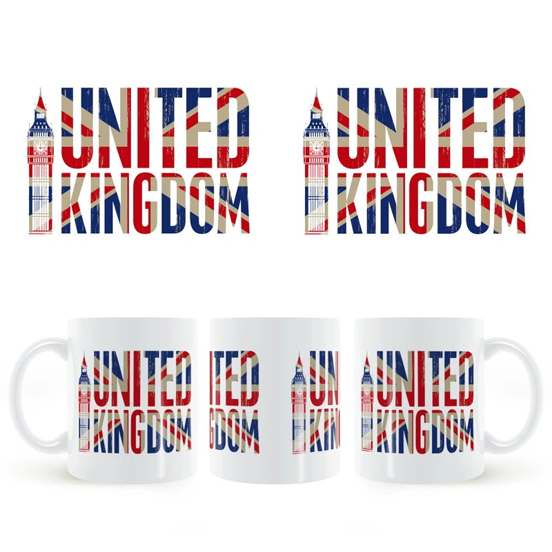 Британский Биг Бен или Елизабет башня Флаг Великобритании Кружка Кофе Молоко