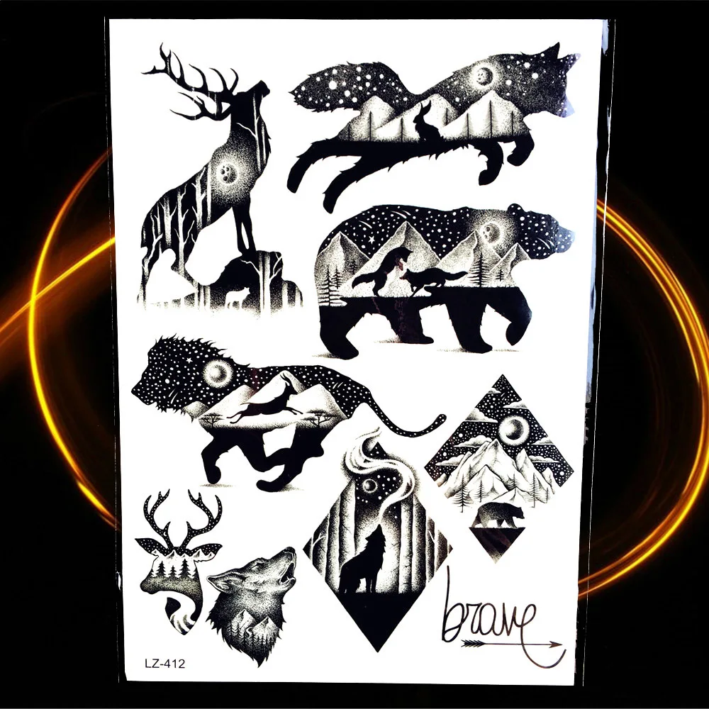 3D Браслеты Планеты Временные Татуировки Небесных Тел Водостойкие Фальшивые Мерцание Космический Человек Освещение Тату Компас Звезда Луна.