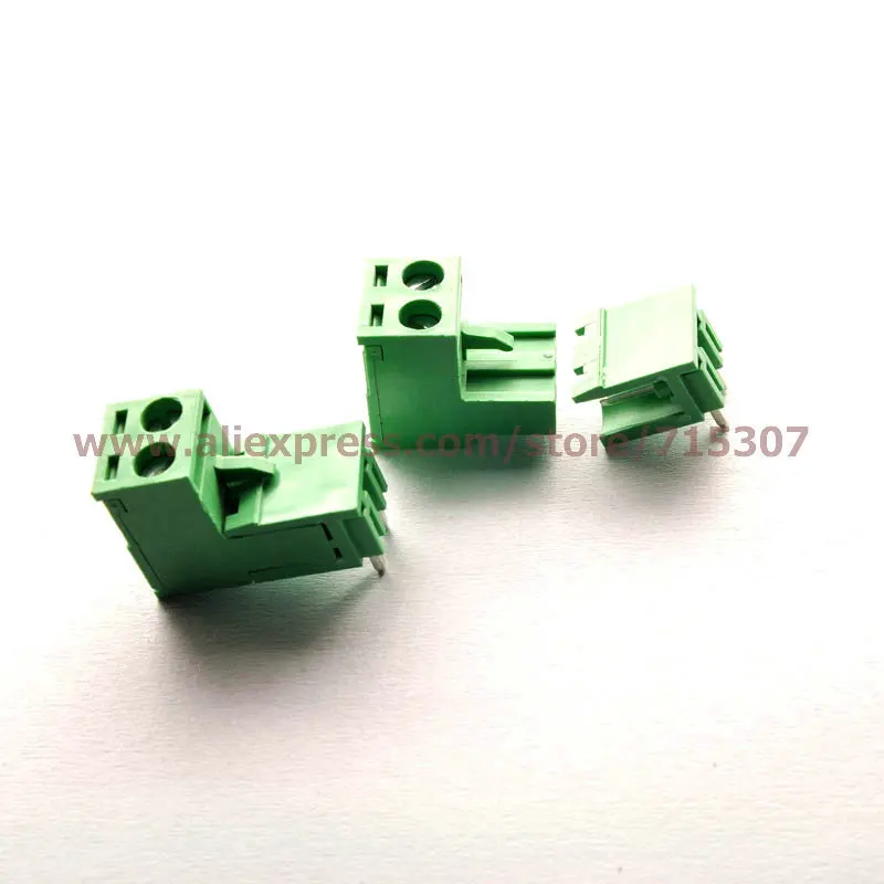 PHISCALE 10 set 90 degrees Right Angle PCB Terminal Blocks 5.08mm 2pin 300V 15A | Connectors