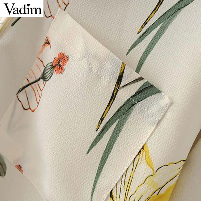 Женское элегантное платье vadim рубашки с v образным вырезом и цветочным рисунком