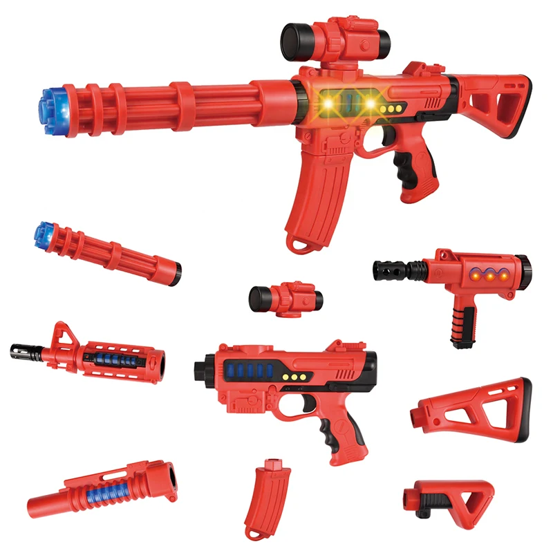 Магнитный строительный блок DIY игрушечный пистолет звуковой светильник