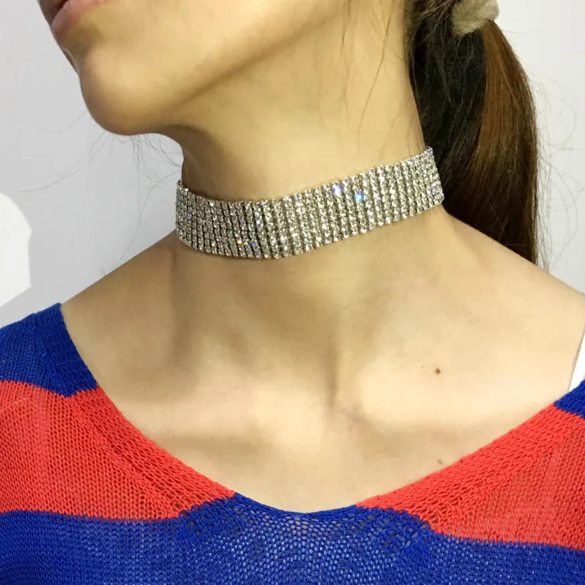 Manilai Роскошные блестящие Стразы колье Цепочки и ожерелья женщин Свадебные