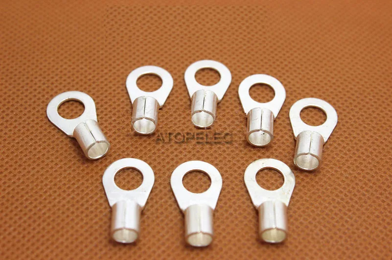 1 шт. 6 кольцевой обжимной посеребренный латунный клеммный разъем для отверстия