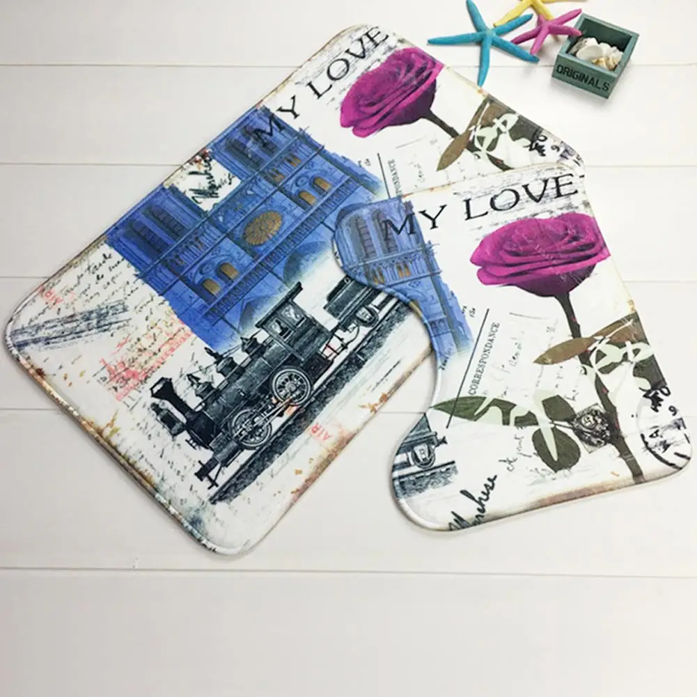 Коврик для ванной в европейском стиле 3 шт. крышка унитаза коврик комнаты ковер