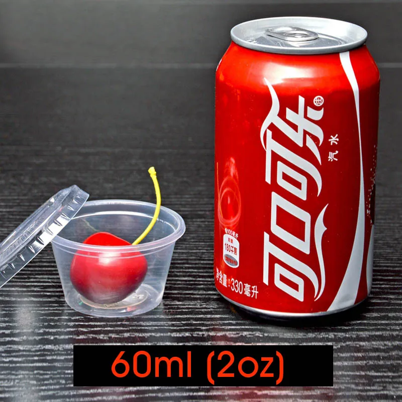 2oz 60ml 1000 компл. пудинг чашки одноразовые пластиковые стаканчики с крышкой желе чаша десерт йогурт небольшой соусом поле вечерние фестиваль 1/ 2/3/4/5/6 унц - Цвет: 2oz 60ml