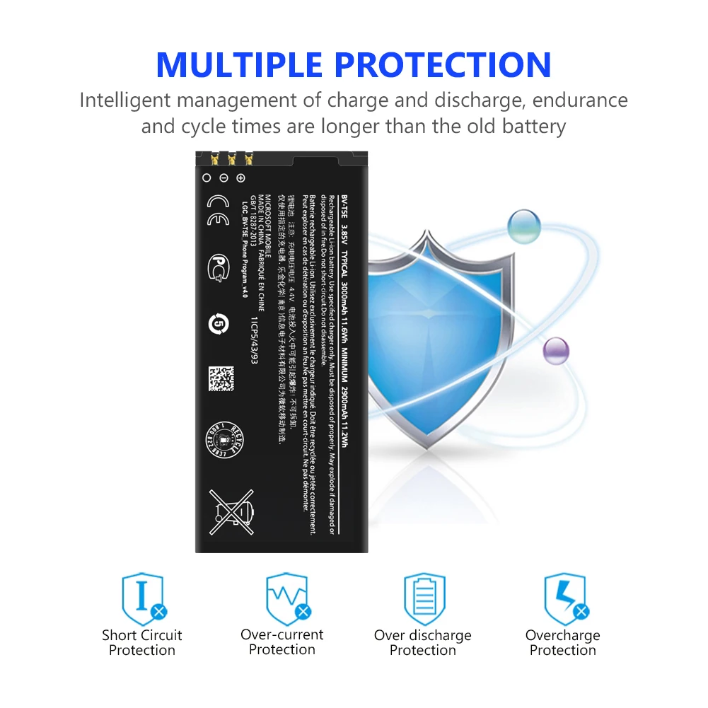 Литий ионный аккумулятор BVT5E/BV T5E Cellpone для Nokia Microsoft Lumia 950 3 85 В 3000 мА/ч с зарядкой от