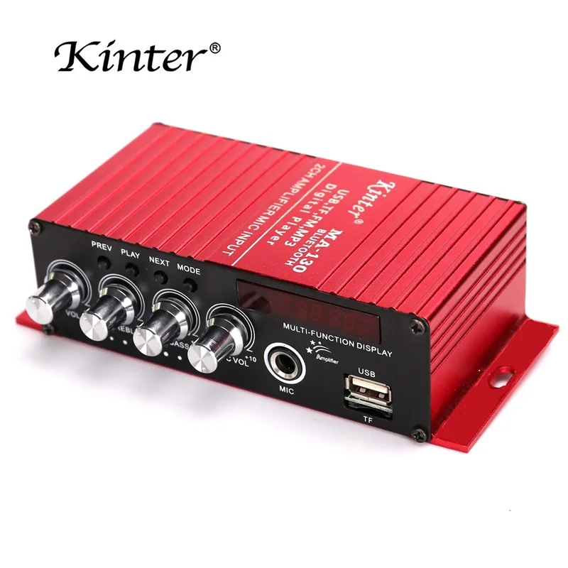 Kinter MA130 Bluetooth микрофон аудио усилитель 12 в автомобильный HIFI домашний USB FM вход