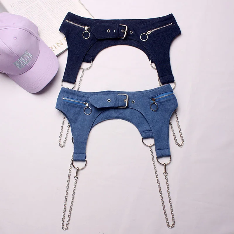 2019 Весенняя новая звезда с тем же абзацем синяя джинсовая цепь неправильный