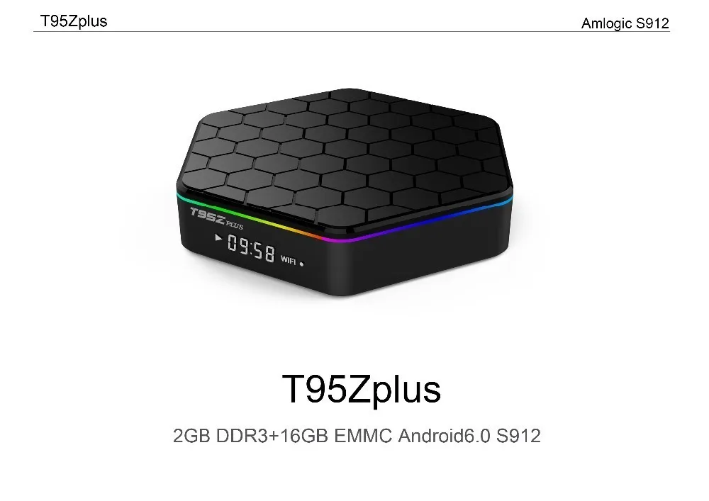 T95Z плюс умный ящик для andorid 7,1 OS 2 Гб 16 Гб 3 ГБ 32 ГБ Amlogic S912 Восьмиядерный 2,4G/5 ГГц WiFi BT4.0 4K телеприставка